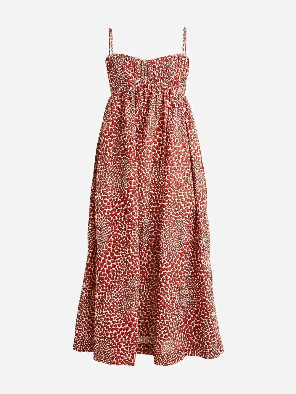 J. Crew Red and White Midi Sundress